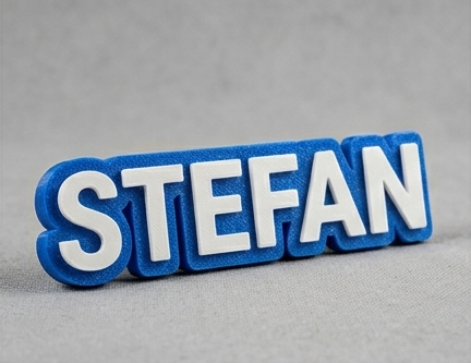Personalisiertes Namensschild aus dem 3D-Drucker